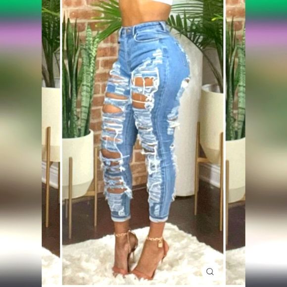 New Sexy Ultra-Ripped Denim Jeans - Picture 3 of 3